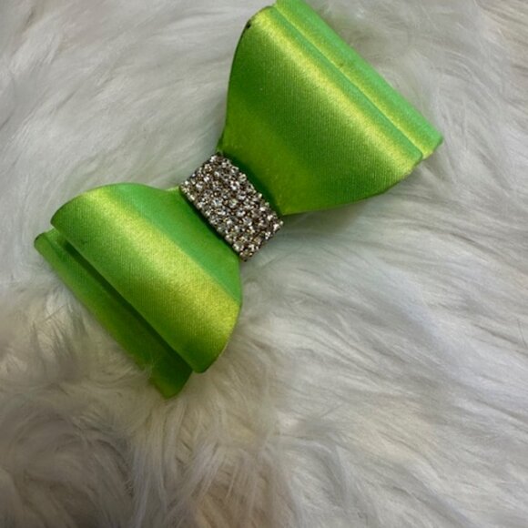 Hand Crafted Other - Lime Green 3 1/2" Double Stacked Bow Tie Bow 5B2017 Handmade NWT Boutique